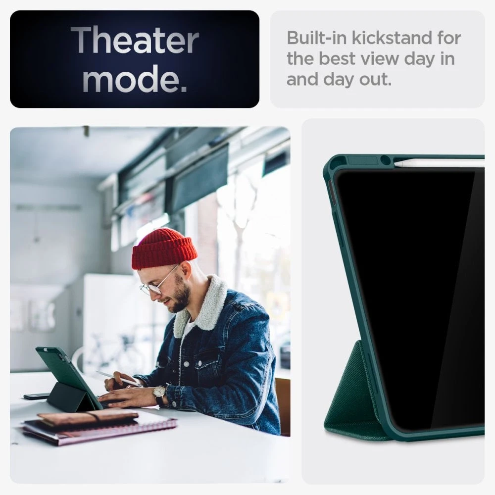 Spigen Urban Fit, midnight žalias – Apple iPad Air 13″ 2024/2025/2026