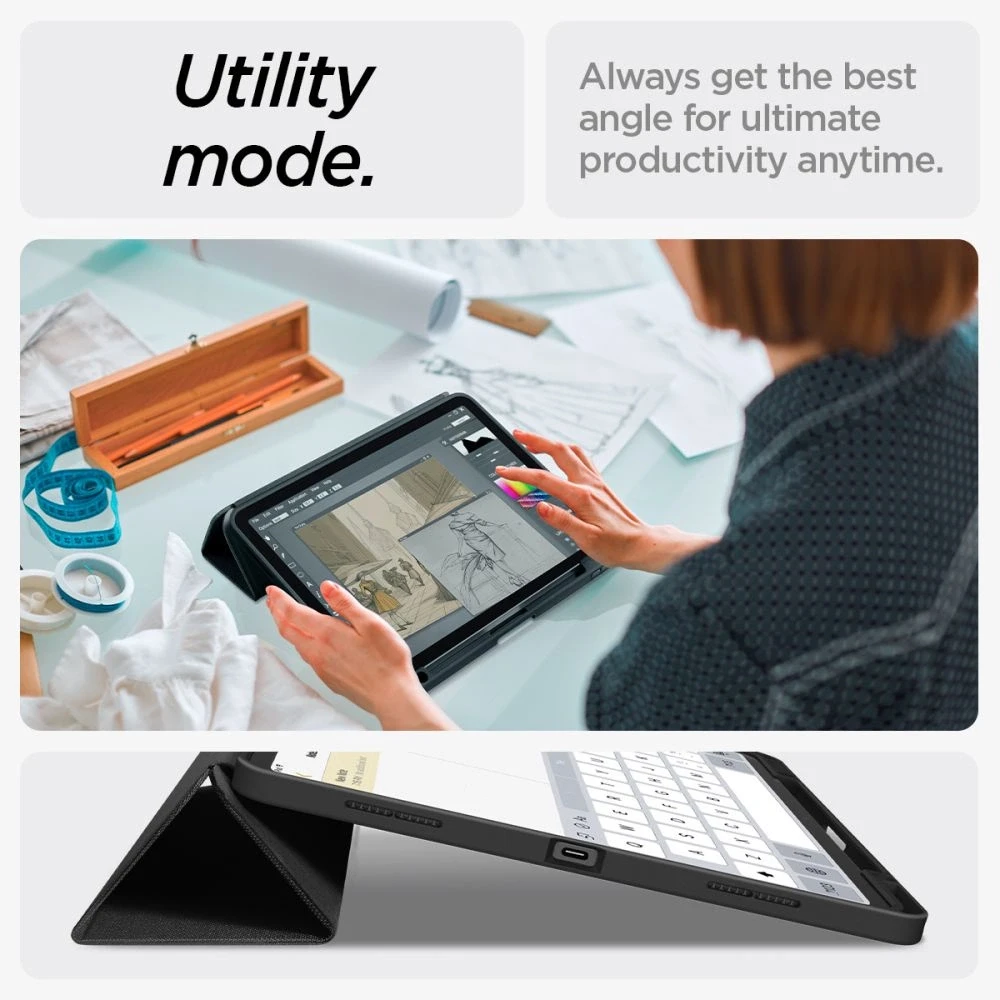 Spigen Urban Fit – dėklas skirtas Apple iPad Air 13 M3 2025 / M2 2024 Juodas