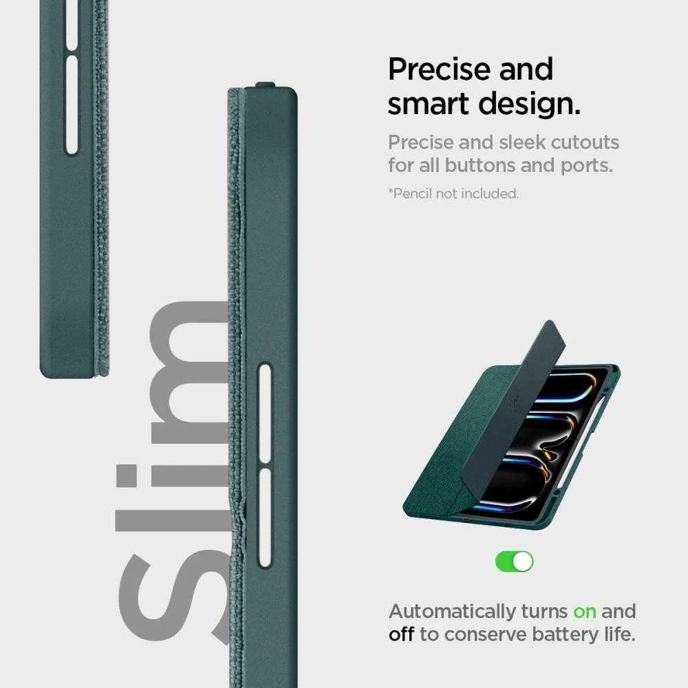 Spigen Urban Fit – dėklas skirtas Apple iPad Pro 13 M4, 2024 Midnight Žalias