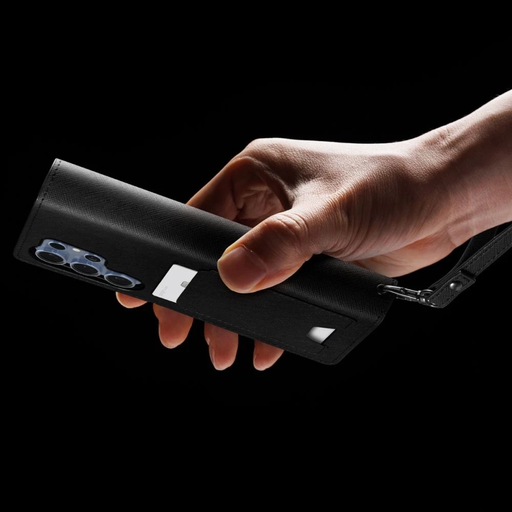 Spigen Wallet „S” Samsung Galaxy S25 Ultra dėklas telefonui juodos spalvos