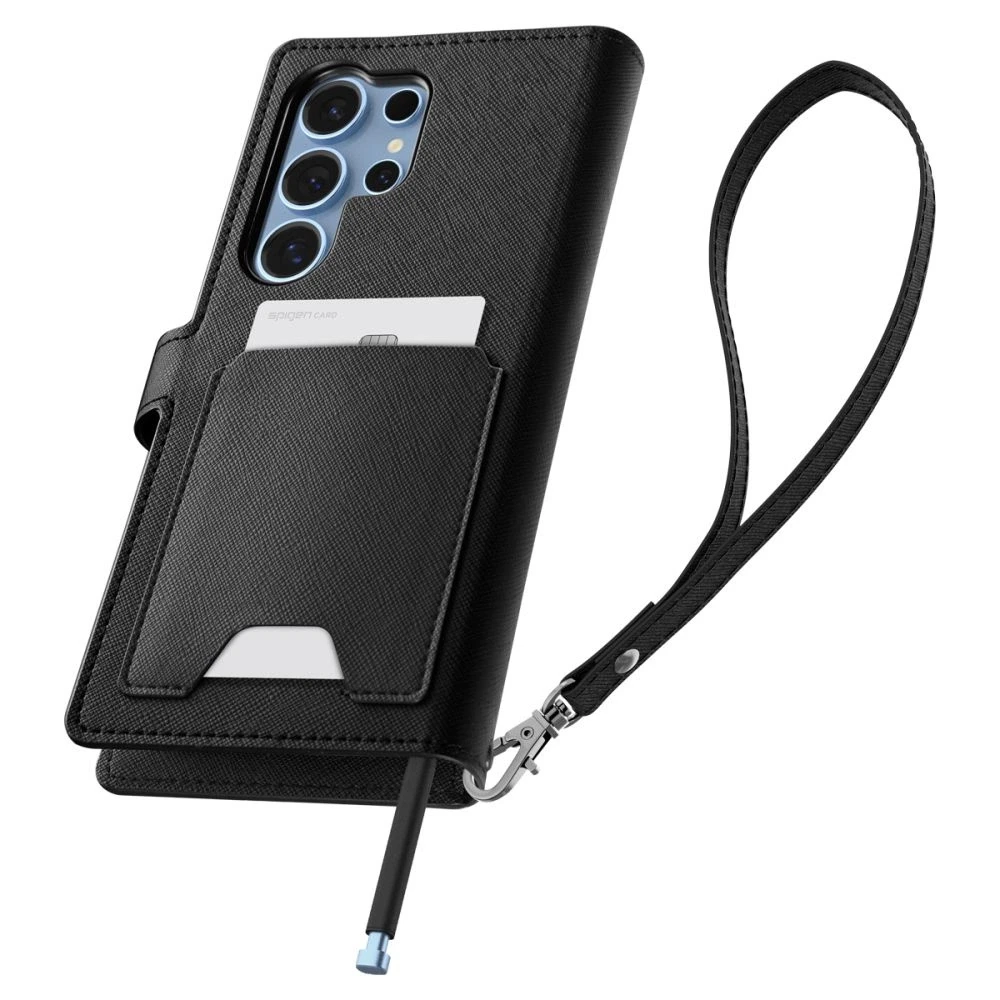 Spigen Wallet „S” Samsung Galaxy S25 Ultra dėklas telefonui juodos spalvos