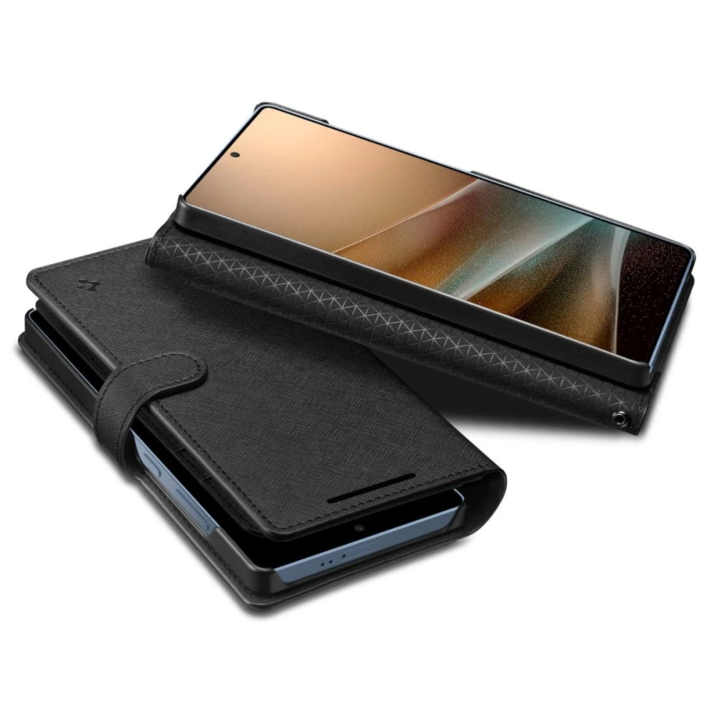 Spigen Wallet „S” Samsung Galaxy S25 Ultra dėklas telefonui juodos spalvos