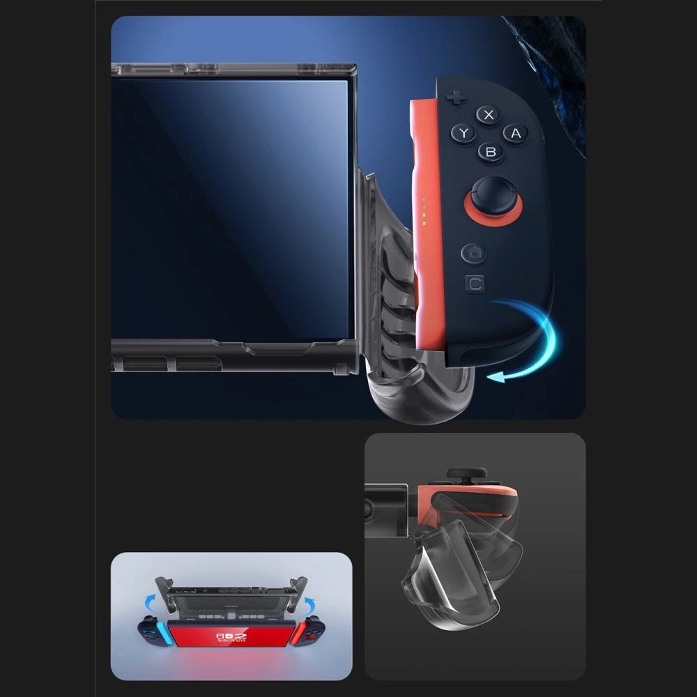 „Supcase Crystal“ dėklas, skirtas „Nintendo Switch 2“ – permatomas juodas