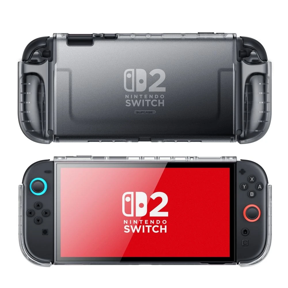 „Supcase Crystal“ dėklas, skirtas „Nintendo Switch 2“ – permatomas juodas