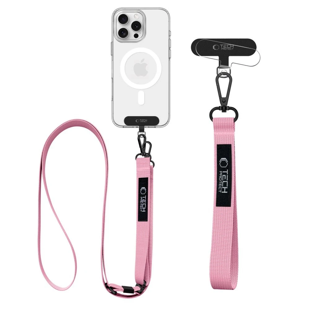 Tech-Protect C65 Rope Crossbody Leash - Rožinė