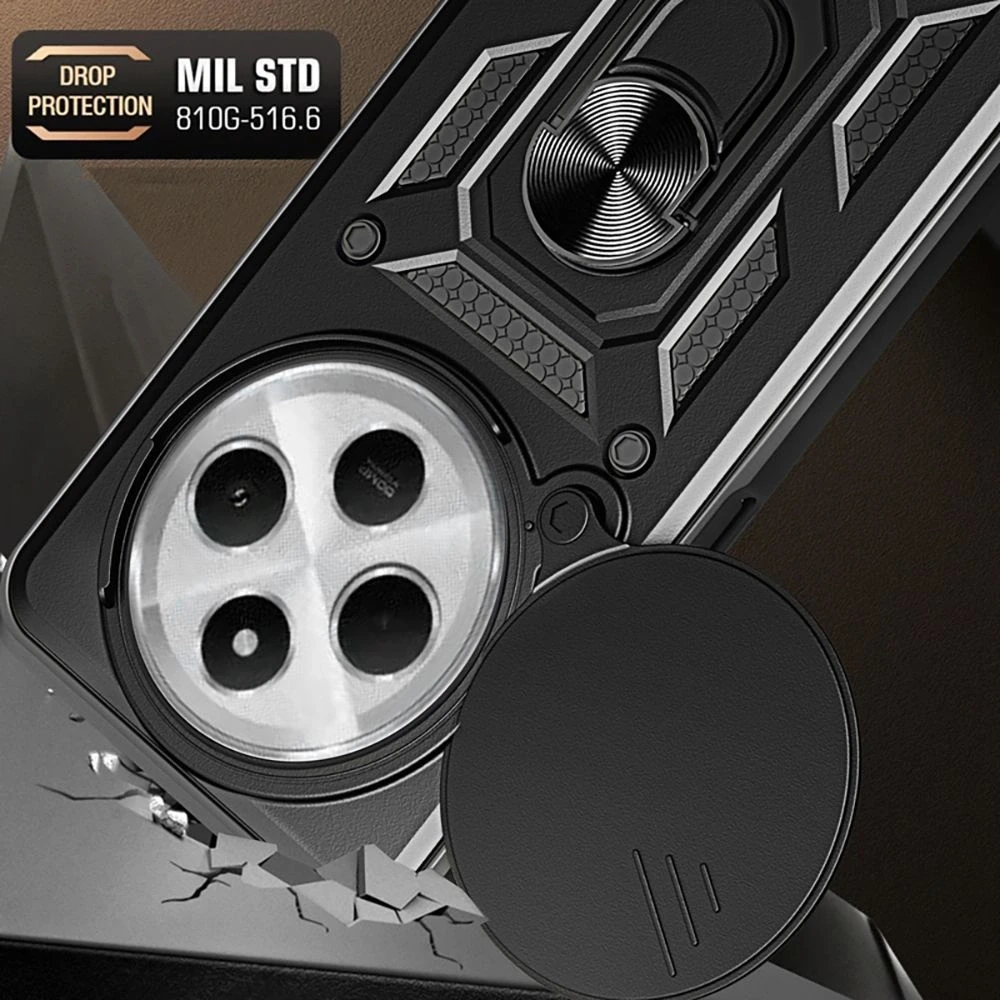 Xiaomi Redmi 14C Tech-Protect Camshield Pro dėklas telefonui juodos spalvos