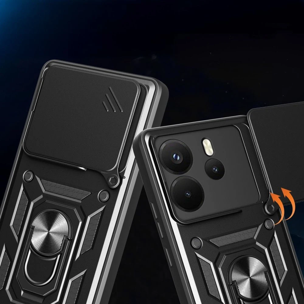Tech-Protect CamShield Pro Dėklas skirtas Xiaomi Redmi Note 14 4G / LTE - Matte juodos spalvos