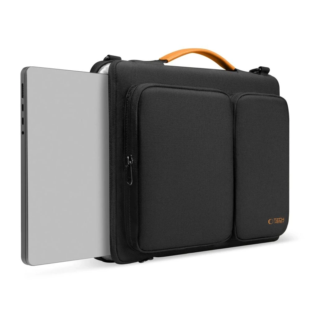 Tech-Protect Defender Bag for Nešiojamas kompiuteris 13-14 - Juodas and Oranžinis