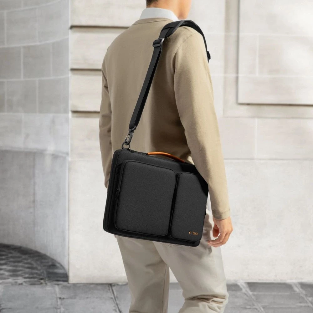 Tech-Protect Defender Bag for Nešiojamas kompiuteris 13-14 - Juodas and Oranžinis