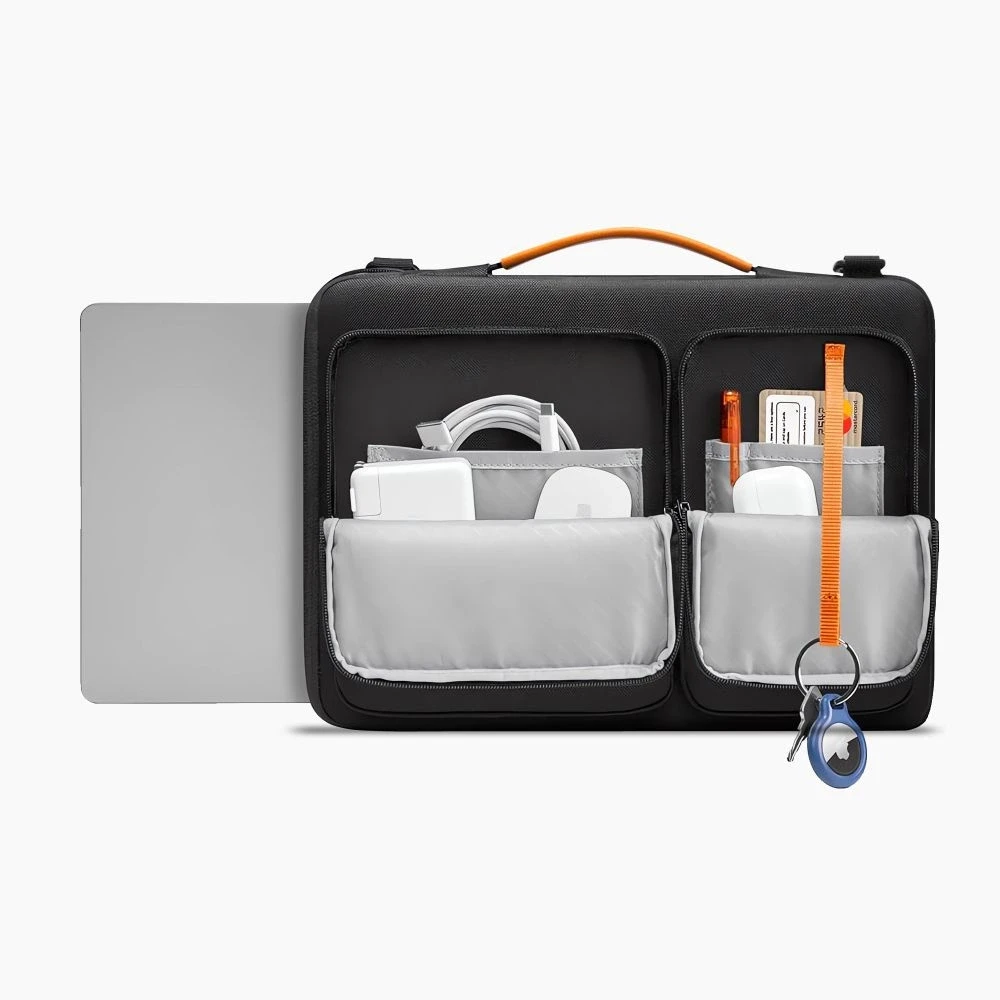 Tech-Protect Defender Bag for Nešiojamas kompiuteris 13-14 - Juodas and Oranžinis