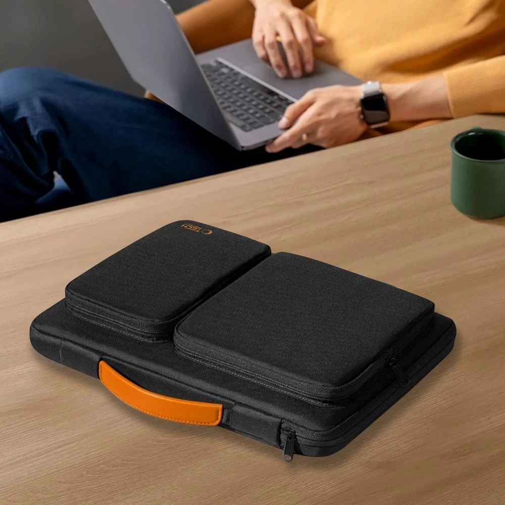 Tech-Protect Defender Bag for Nešiojamas kompiuteris 13-14 - Juodas and Oranžinis