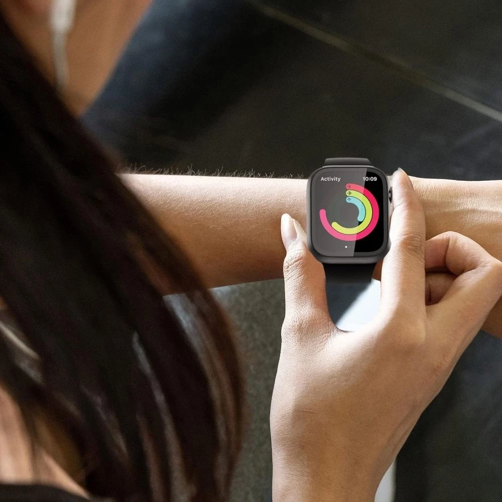 Tech-Protect Defense360 Apsauginis stiklas Apple Watch 10 (46mm) – juodos spalvos