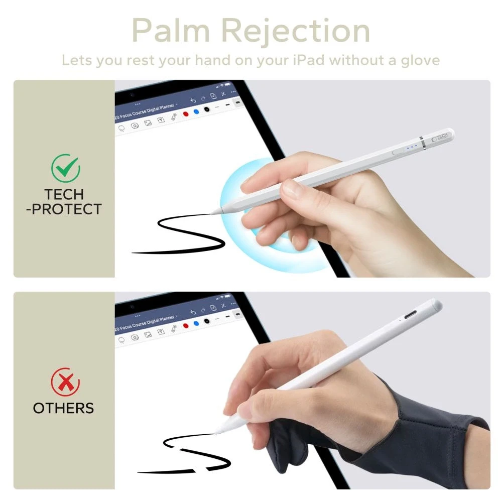 Tech-Protect Digital Magnetic Stylus Pen 3 Magnetic Apple iPad Planšetė – Baltas
