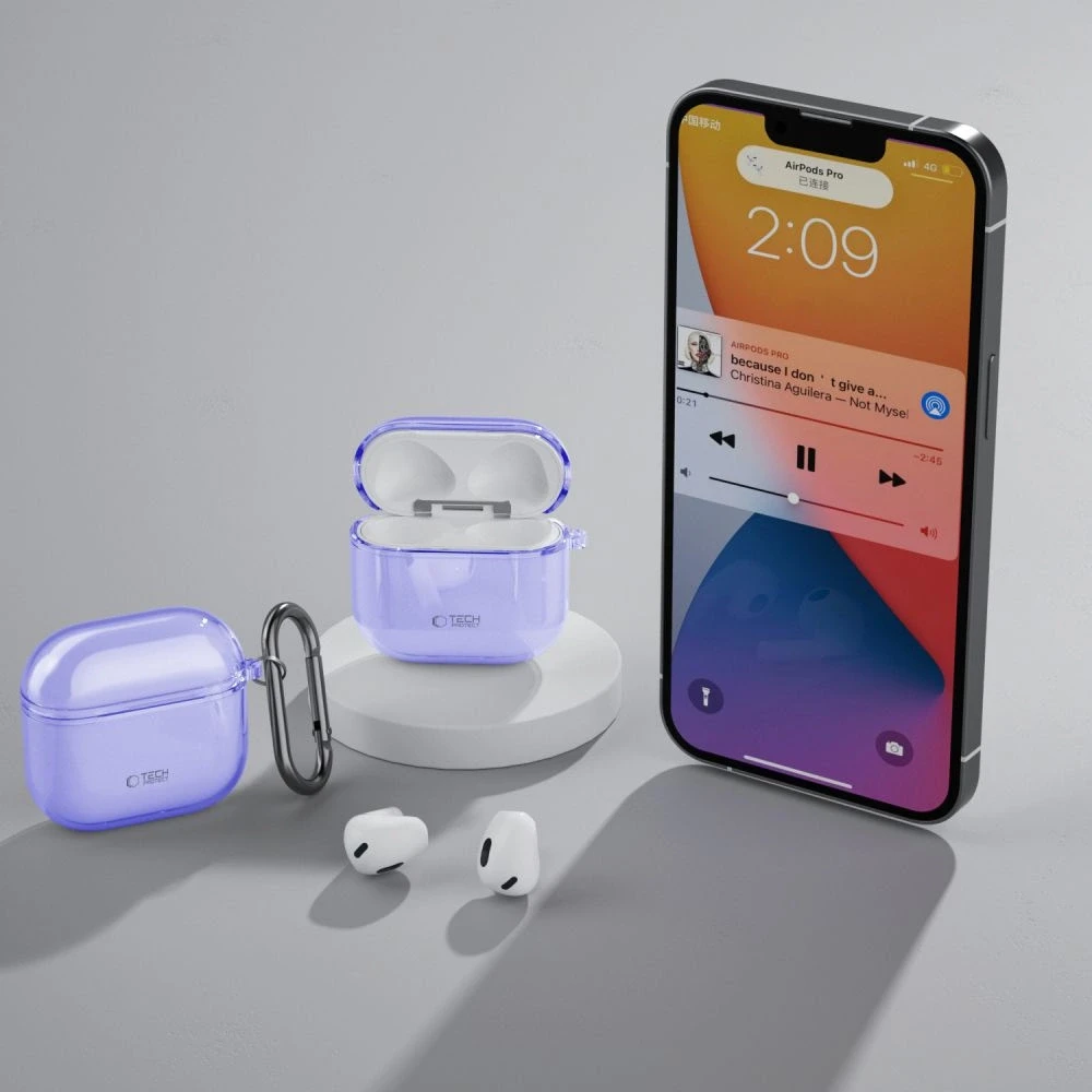 Dėklas Tech-Protect FlexAir Apple AirPods 4 – violetinės spalvos