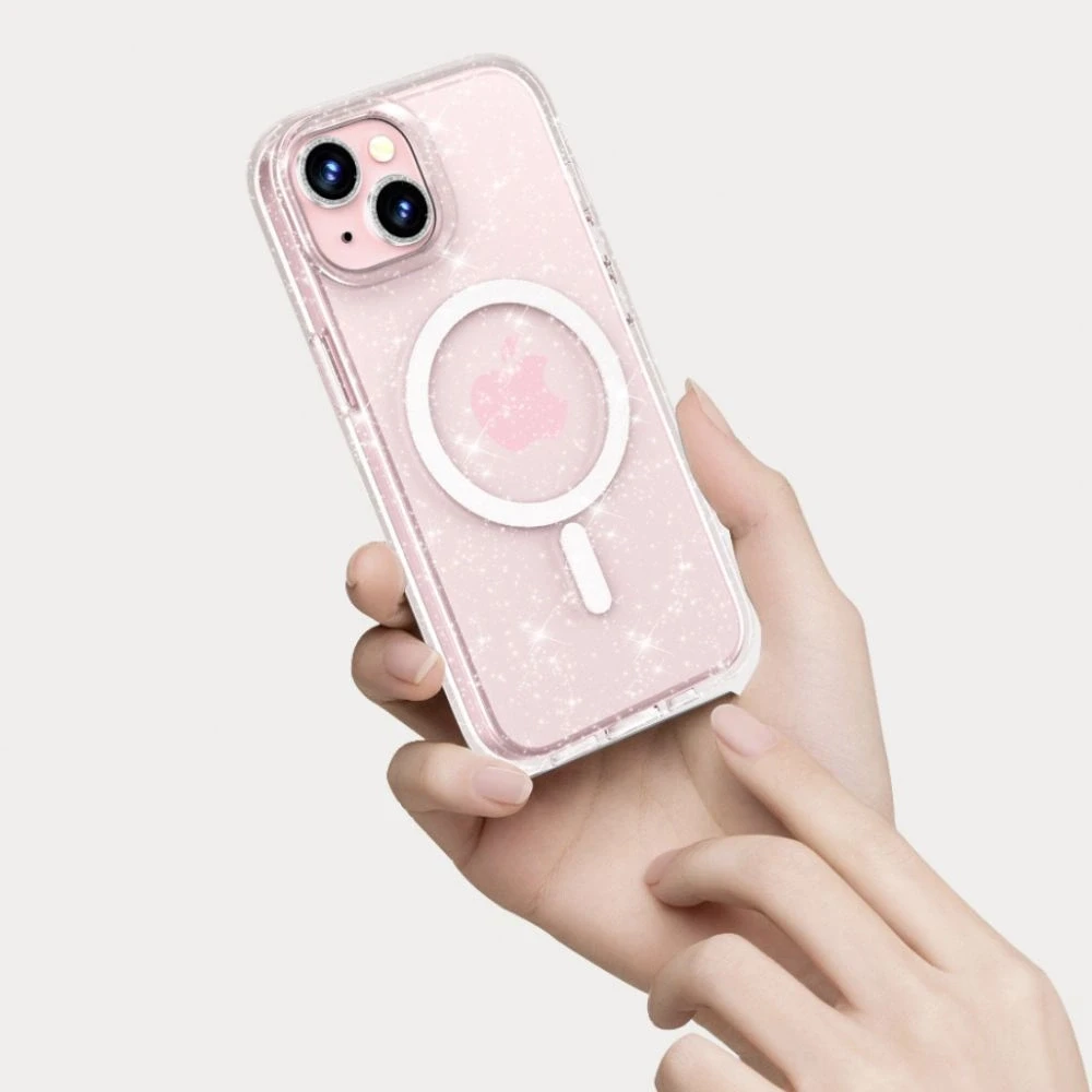 Apple iPhone 15 Tech-Protect FlexAir Hybrid MagSafe Glitter dėklas telefonui skaidrus