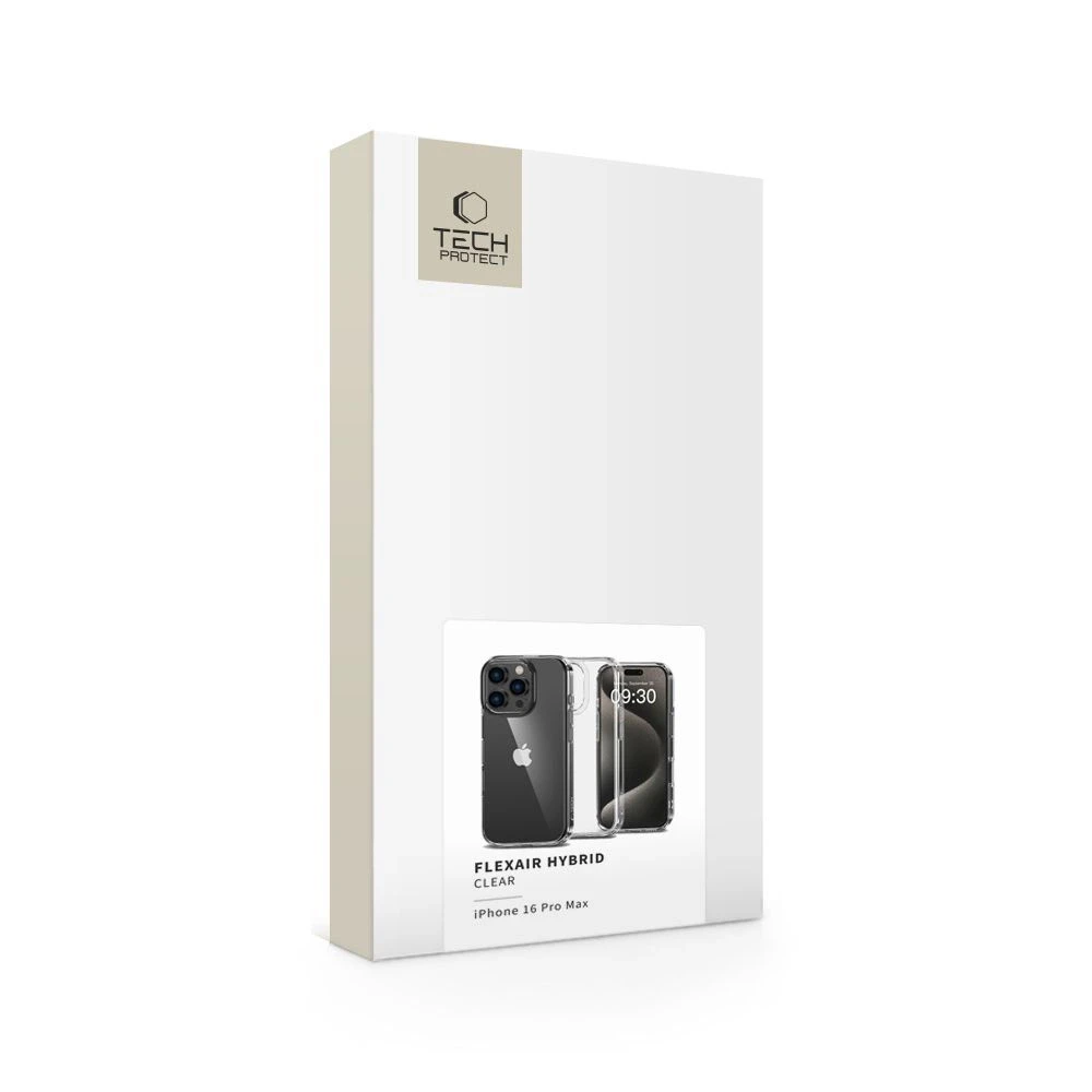 Apple iPhone 16 Pro Max Tech-Protect Flexair Hybrid Clear dėklas telefonui skaidrus