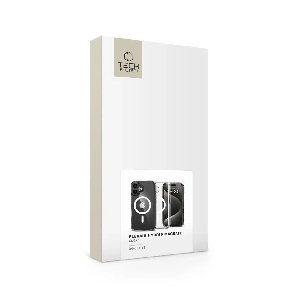 Apple iPhone 16 Tech-Protect FlexAir Hybrid MagSafe Clear dėklas telefonui skaidrus