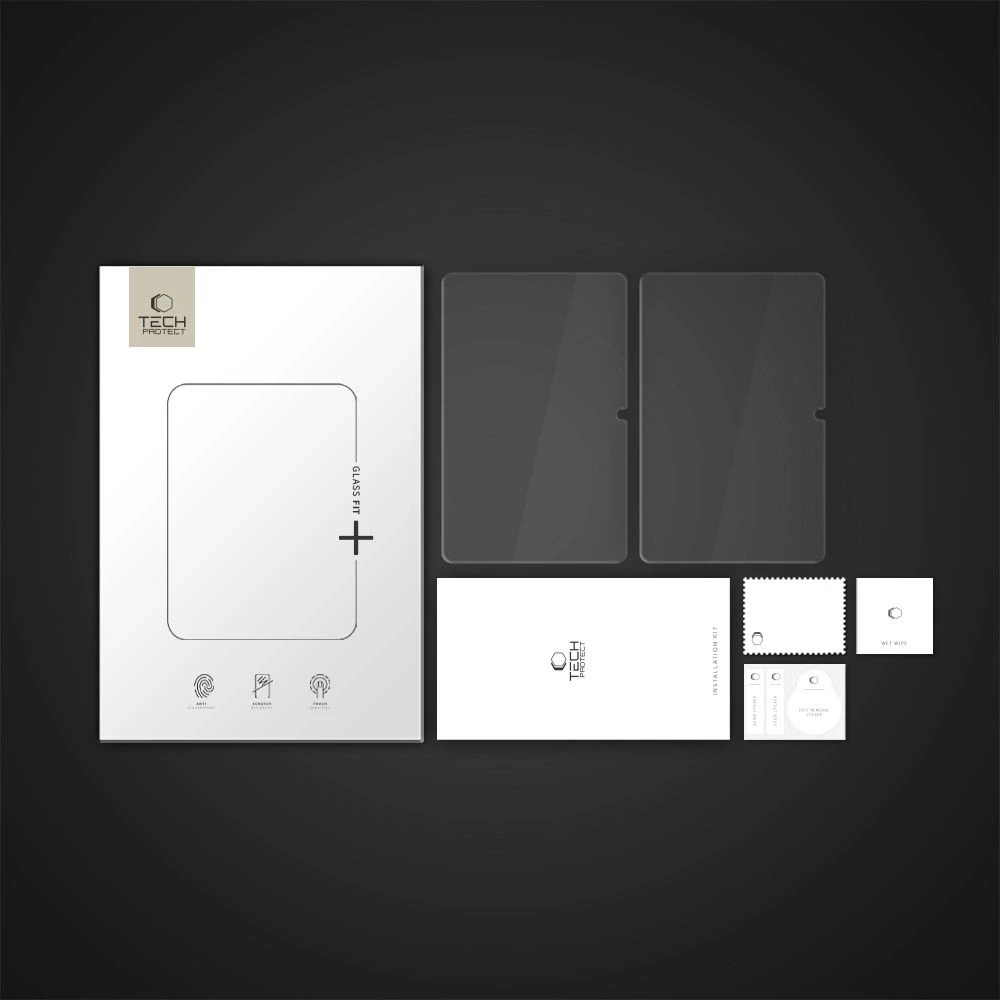 Apsauginis grūdintas stiklas Samsung Galaxy Tab S7 / S8 / S9 11.0 / S9 FE / S10 FE 10.9 planšetei „Tech-Protect Glass Fit+ 2-Pak