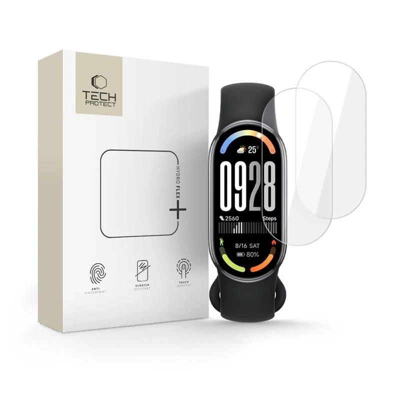 Hidrogelinė apsauginė plėvelė Tech-Protect HYDRO FLEX+ 2-PACK XIAOMI SMART BAND 8 / 9 / 10 / NFC CLEAR