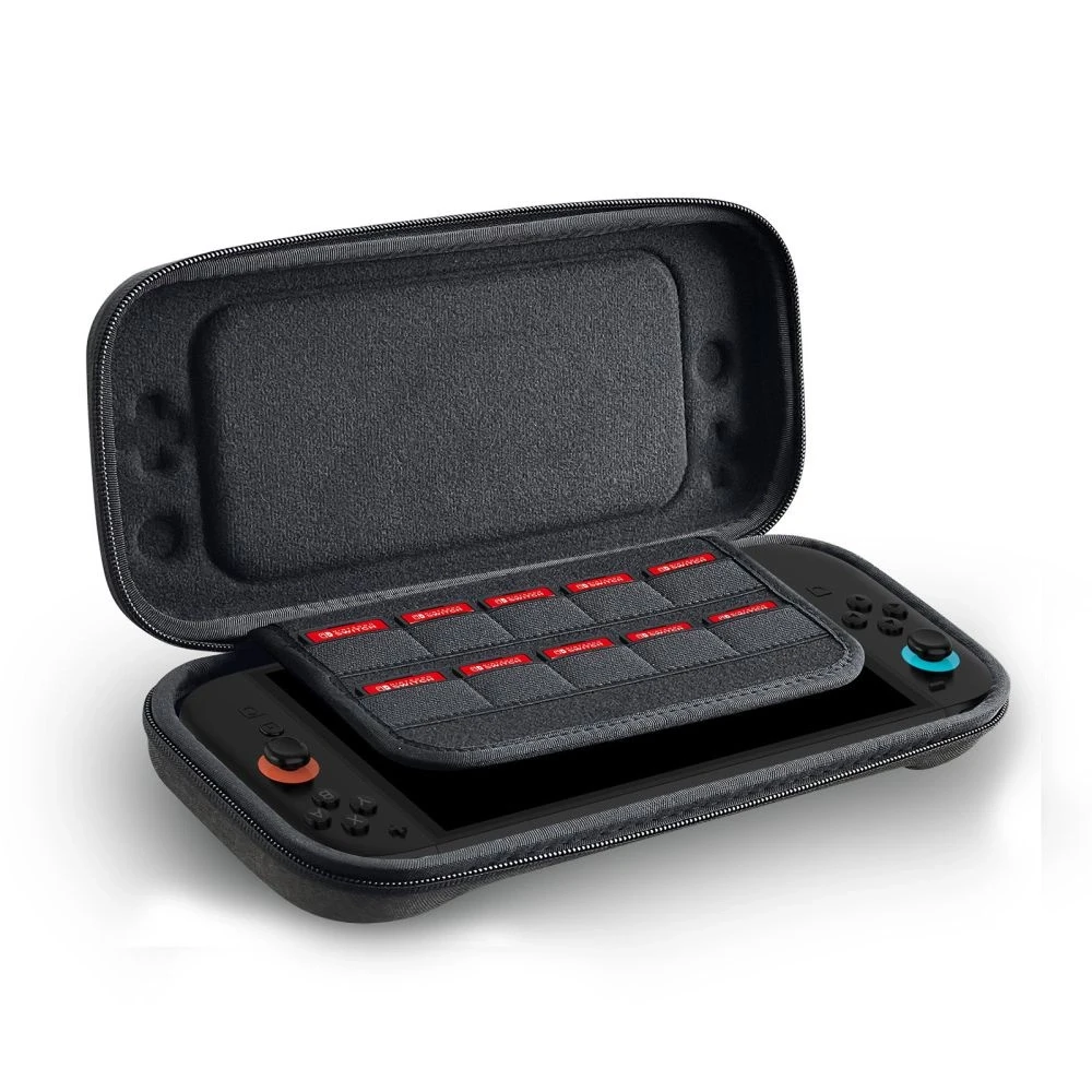 Pilkas dėklas Nintendo Switch 2 žaidimų kompiuteriui „Tech-Protect Hardpouch”
