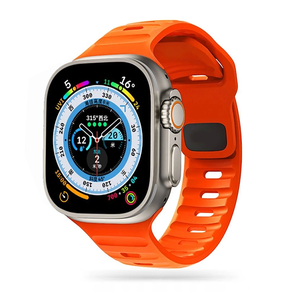 Apyrankė Apple Watch 4 / 5 / 6 / 7 / 8 / SE / Ultra (42 / 44 / 45 / 49 mm) Tech-Protect Iconband Line oranžinės spalvos