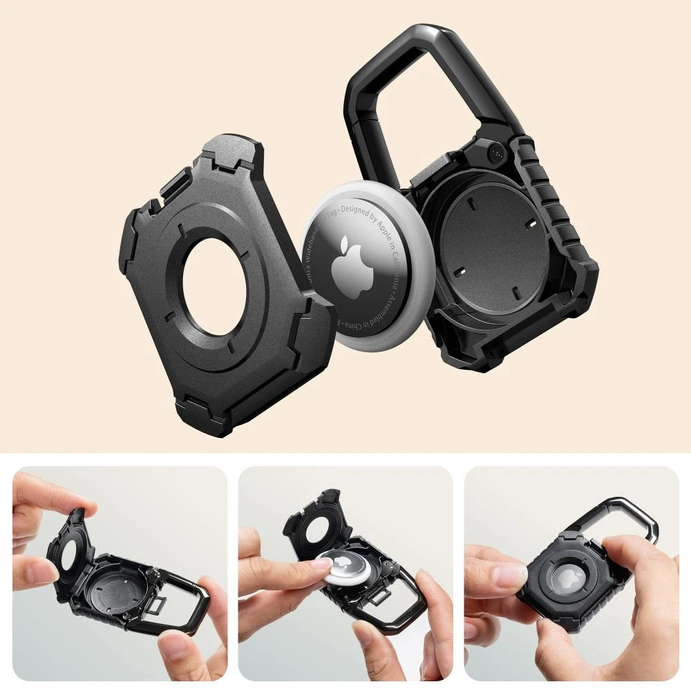 Dėklas Tech-Protect Kevlar Apple AirTag 1 /2 juodos spalvos