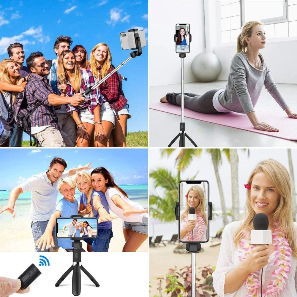 TECH-PROTECT L01S BLUETOOTH SELFIE STICK TRIPOD Juodas
