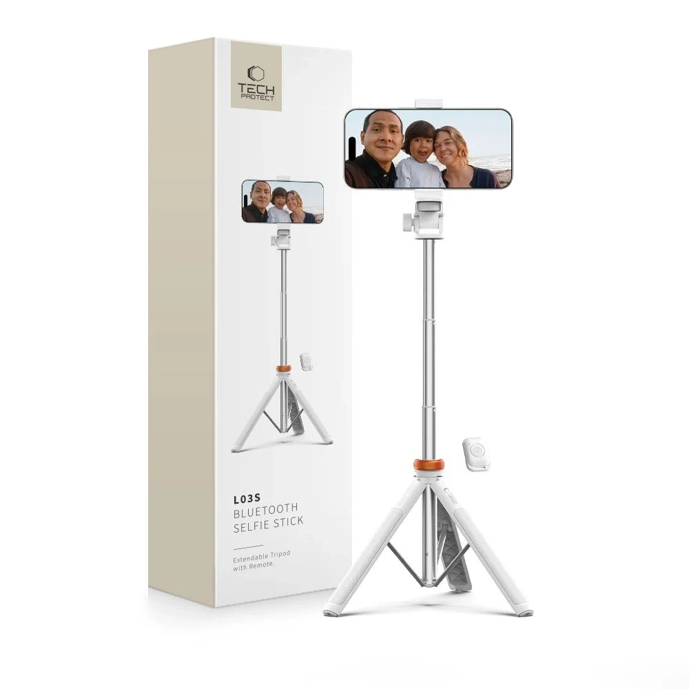 Wireless Asmenukių lazda / štatyvas Tech-Protect L03S baltos spalvos