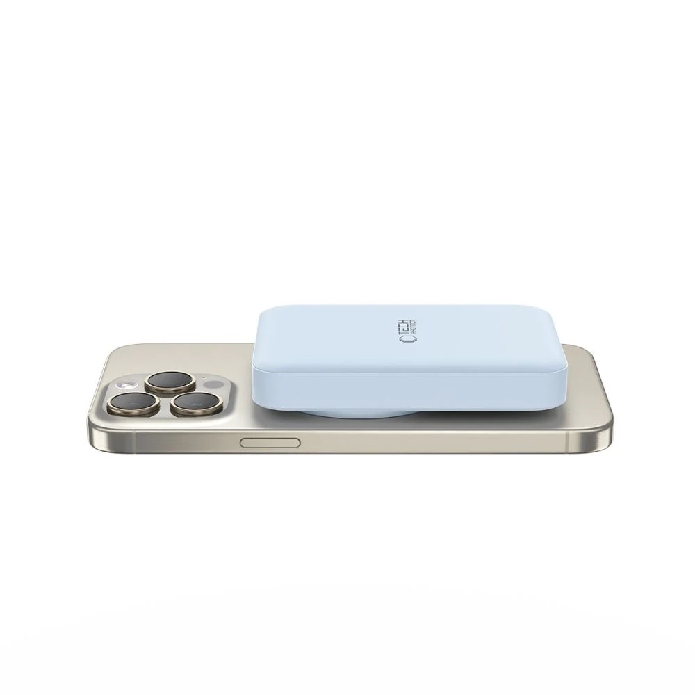 Tech-Protect LifeMag PB11 Powerbank su MagSafe 10000mAh 15W USB-C port – mėlynos spalvos + USB-C kabelis