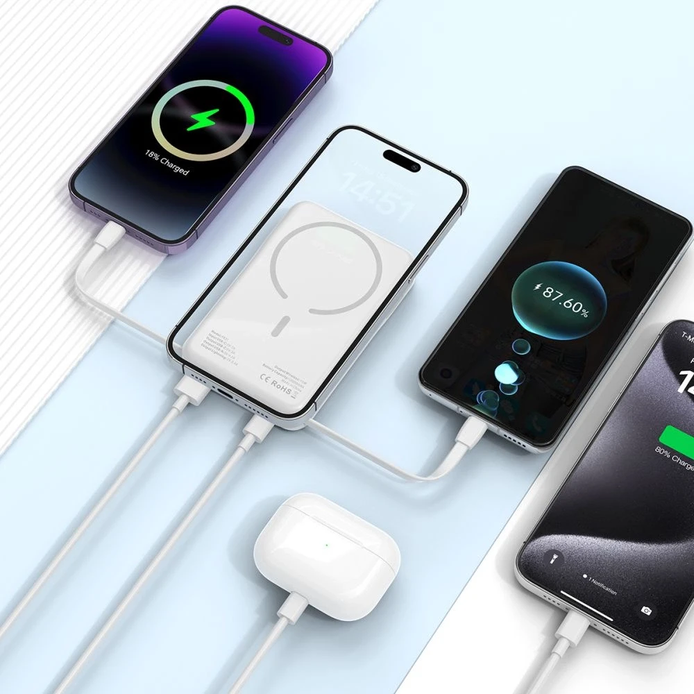 Tech-Protect PB31 LifeMag MagSafe powerbank 10000MAH baltos spalvos