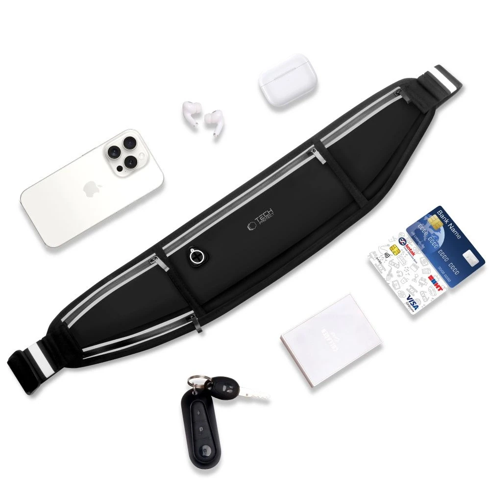 TECH-PROTECT M3 UNIVERSAL SPORT WAIST BAG dėklas telefonui juodos spalvos