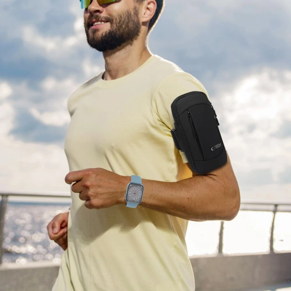 Tech-Protect M6 Universal Armband – dėklas telefonui juodos spalvos