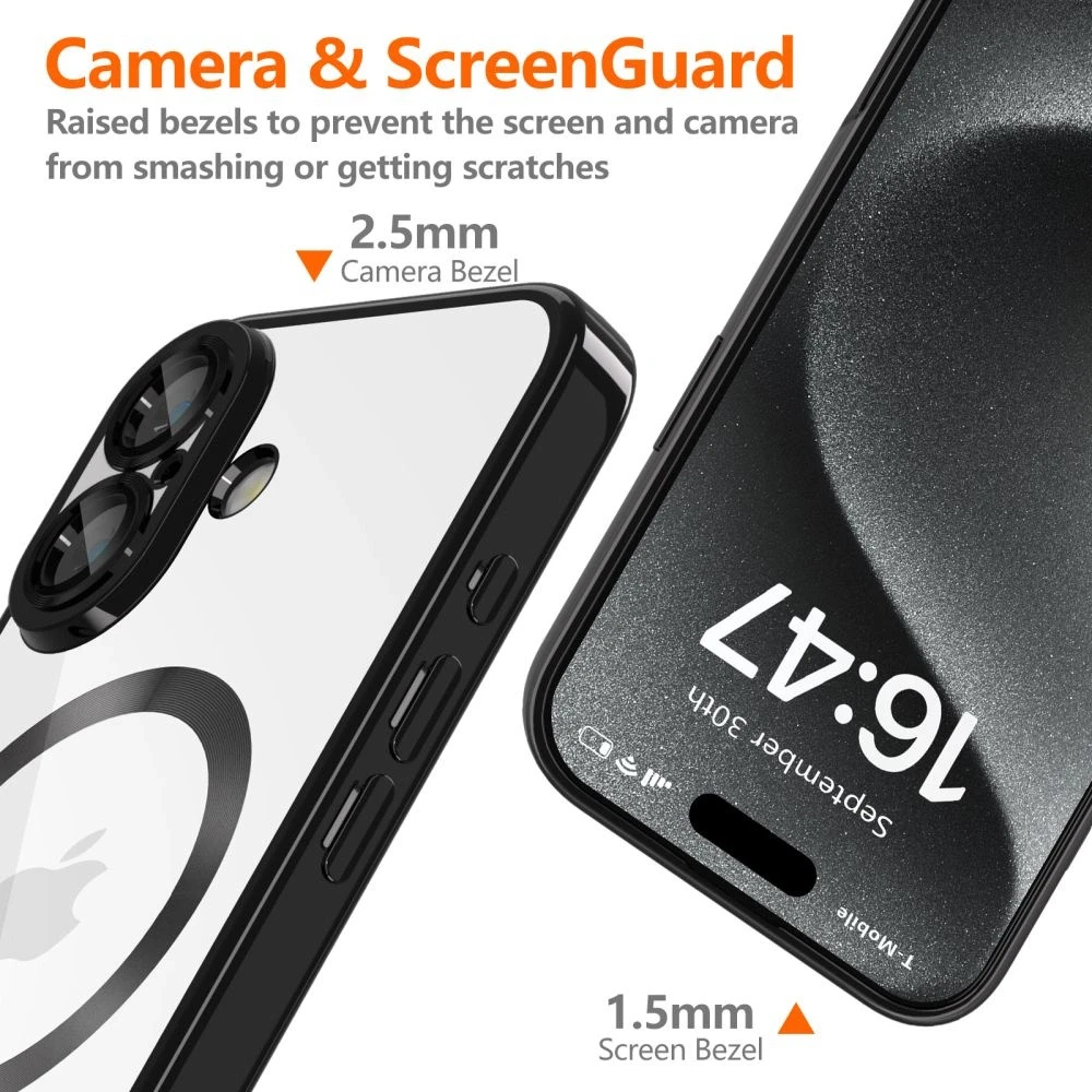 Apple iPhone 16 Tech-Protect MagFlex MagSafe Shiny dėklas telefonui juodos spalvos