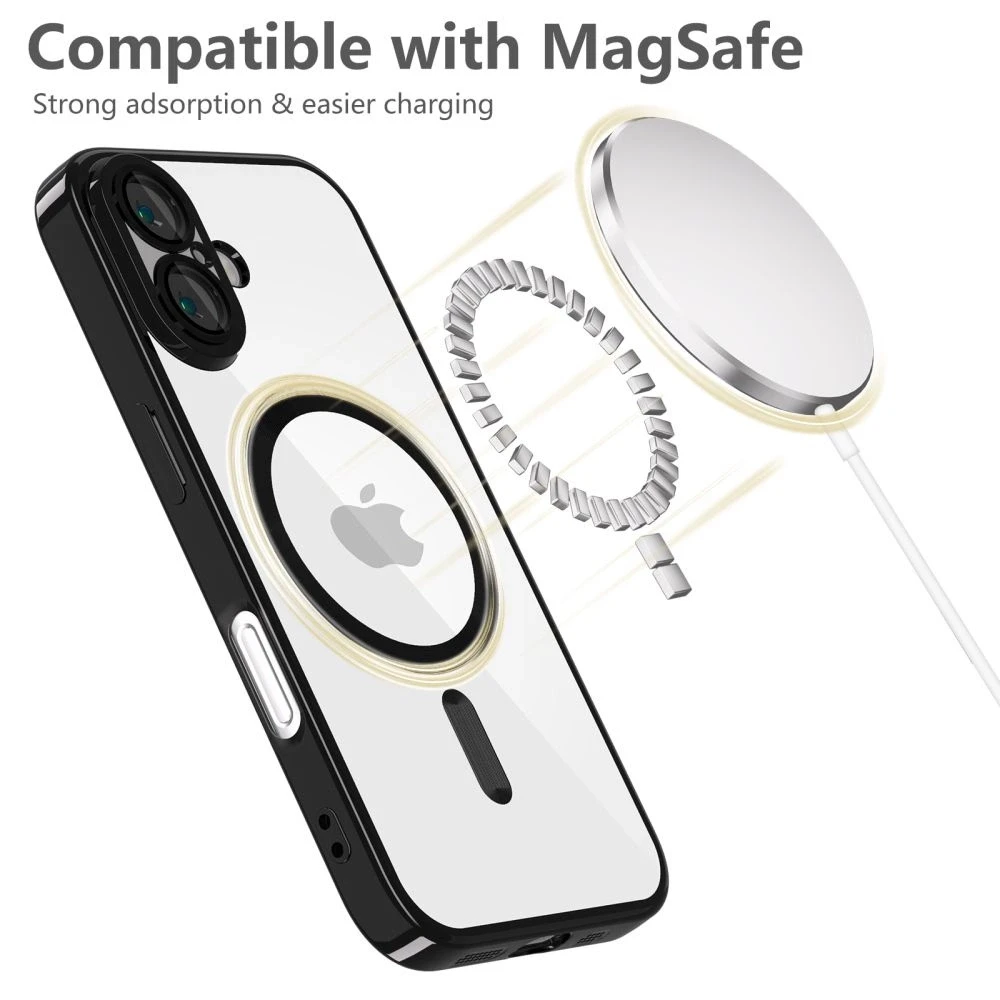 Apple iPhone 16 Tech-Protect MagFlex MagSafe Shiny dėklas telefonui juodos spalvos