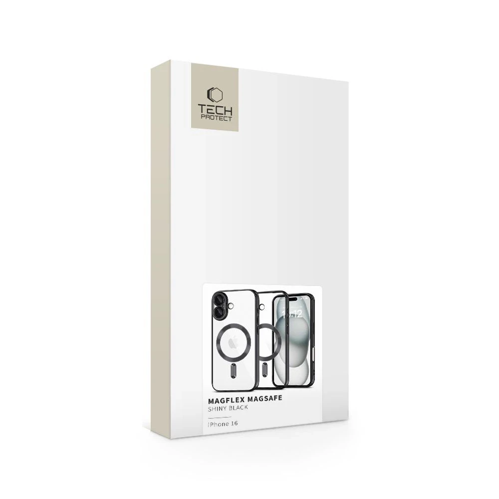 Apple iPhone 16 Tech-Protect MagFlex MagSafe Shiny dėklas telefonui juodos spalvos