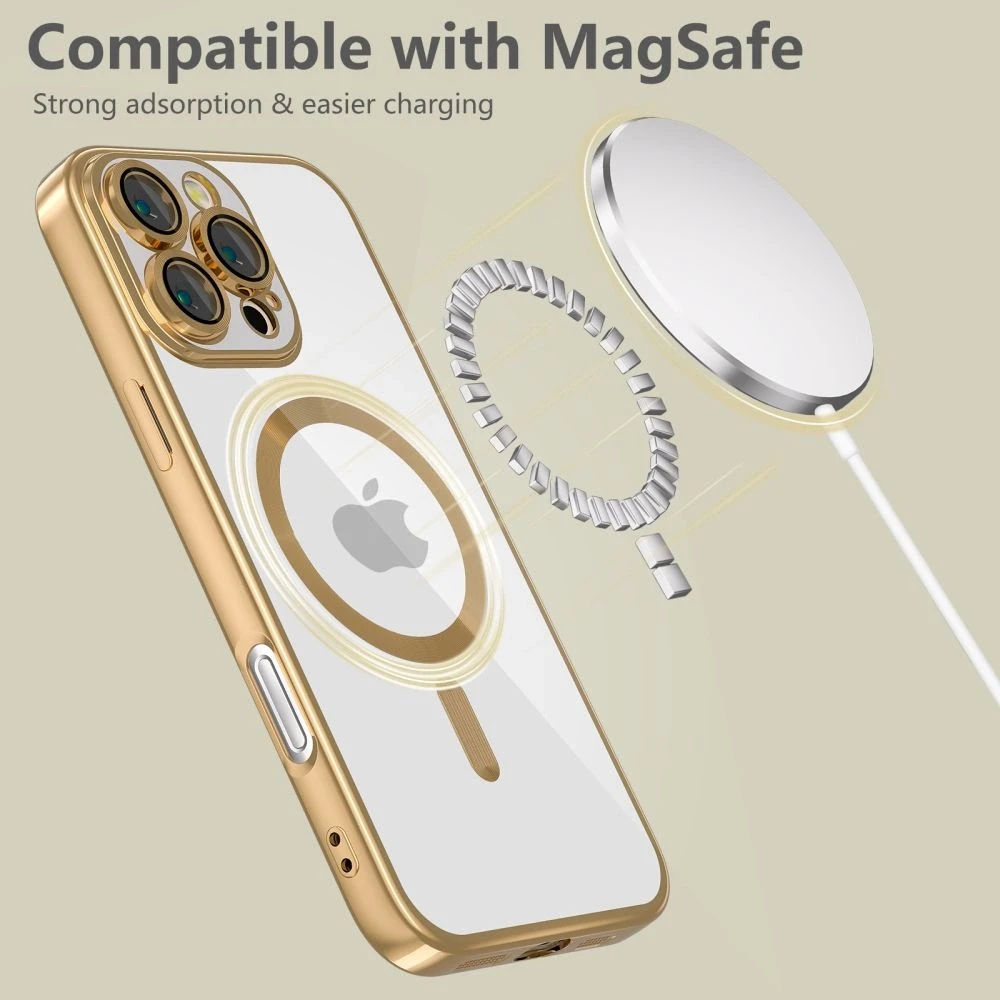 Apple iPhone 16 Pro Tech-Protect MagFlex MagSafe Shiny dėklas telefonui aukso spalvos