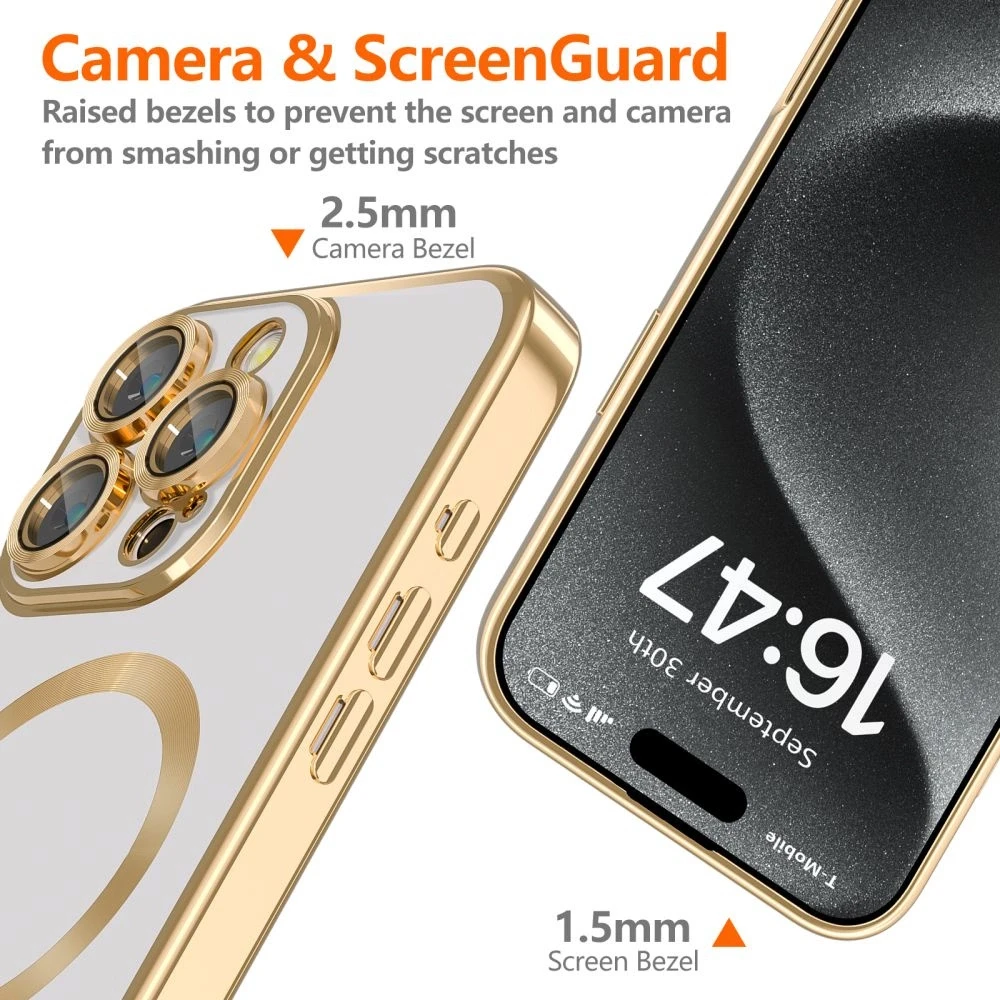 Apple iPhone 16 Pro Tech-Protect MagFlex MagSafe Shiny dėklas telefonui aukso spalvos