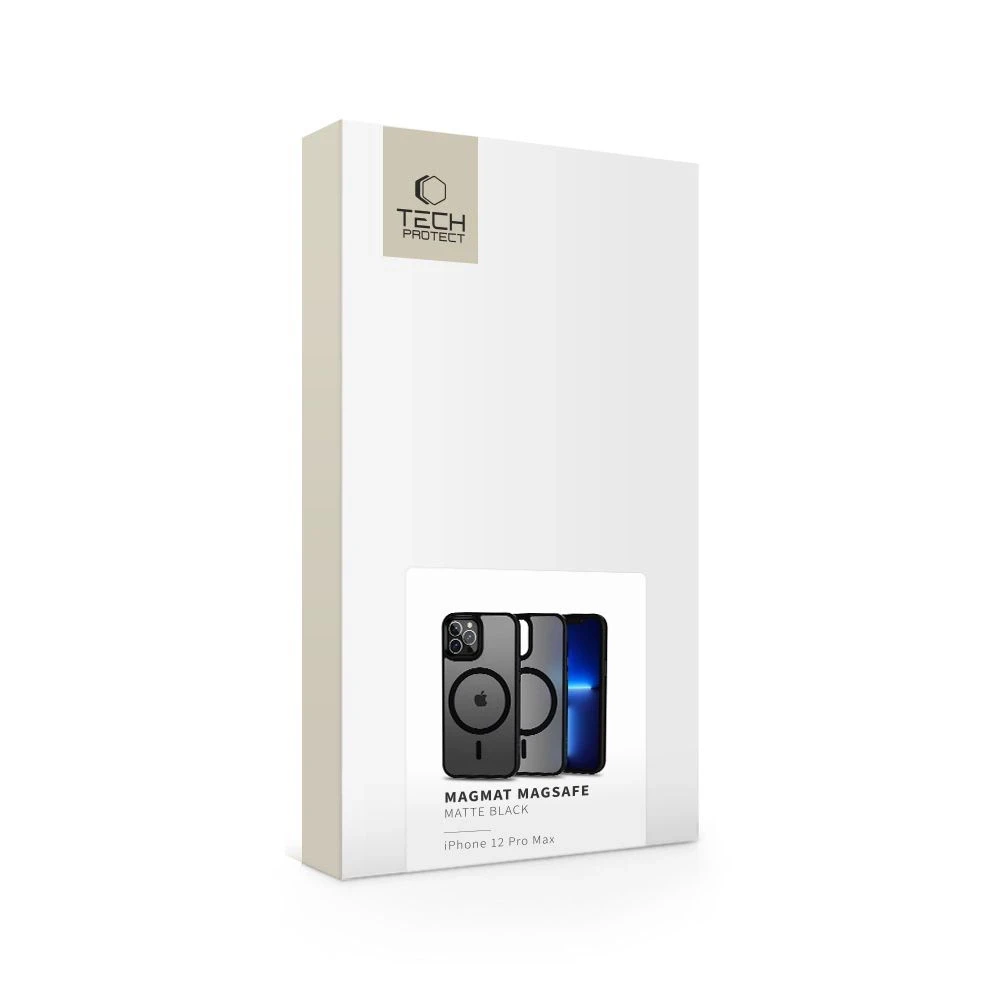 Tech-Protect MagMat MagSafe Apple iPhone 12 Pro Max – matte dėklas telefonui juodos spalvos
