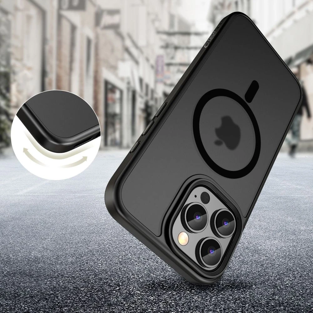 Apple iPhone 16 Pro Tech-Protect Magmat MagSafe Matte dėklas telefonui juodos spalvos