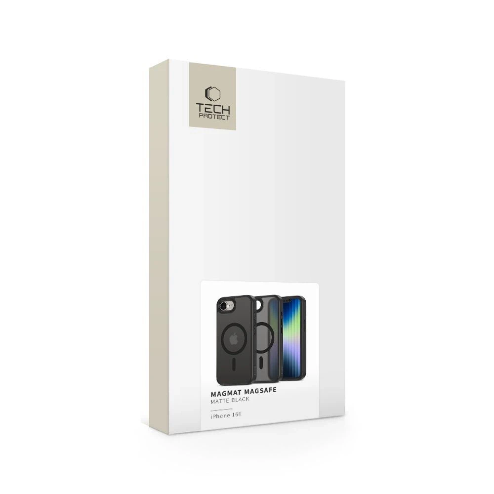 „Tech-Protect MagMat MagSafe“ dėklas, skirtas „iPhone 16e / 17e“ – matinis juodas