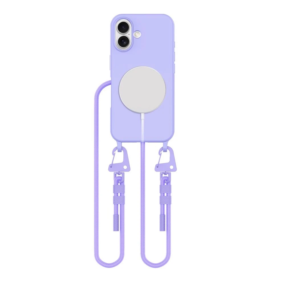 Tech-Protect MagNecklace MagSafe with Lanyard Apple iPhone 16 – dėklas telefonui violetinės spalvos