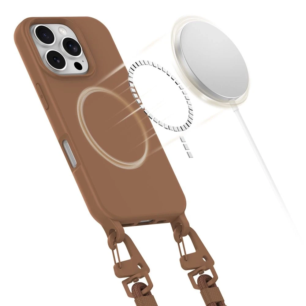 Tech-Protect MAGNECKLACE MagSafe Apple iPhone 16 Pro dėklas telefonui rudos spalvos