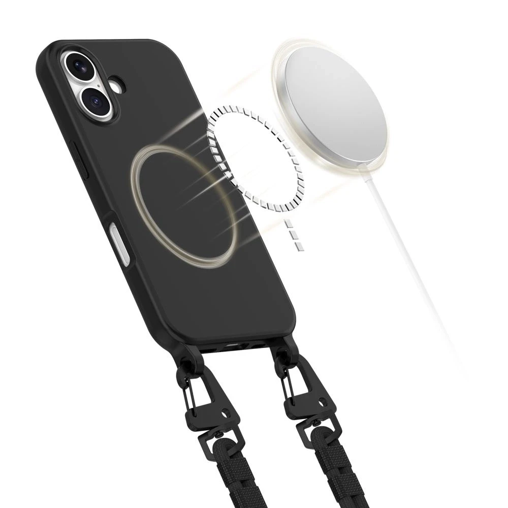 Apple iPhone 16 Tech-Protect Magnecklace MagSafe dėklas telefonui juodos spalvos