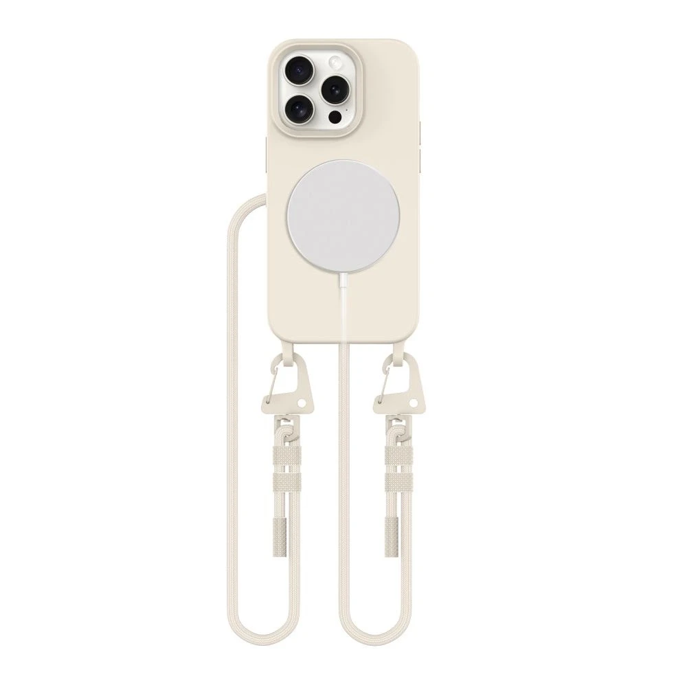 Tech-Protect MAGNECKLACE MagSafe Apple iPhone 15 Pro dėklas telefonui smėlio spalvos