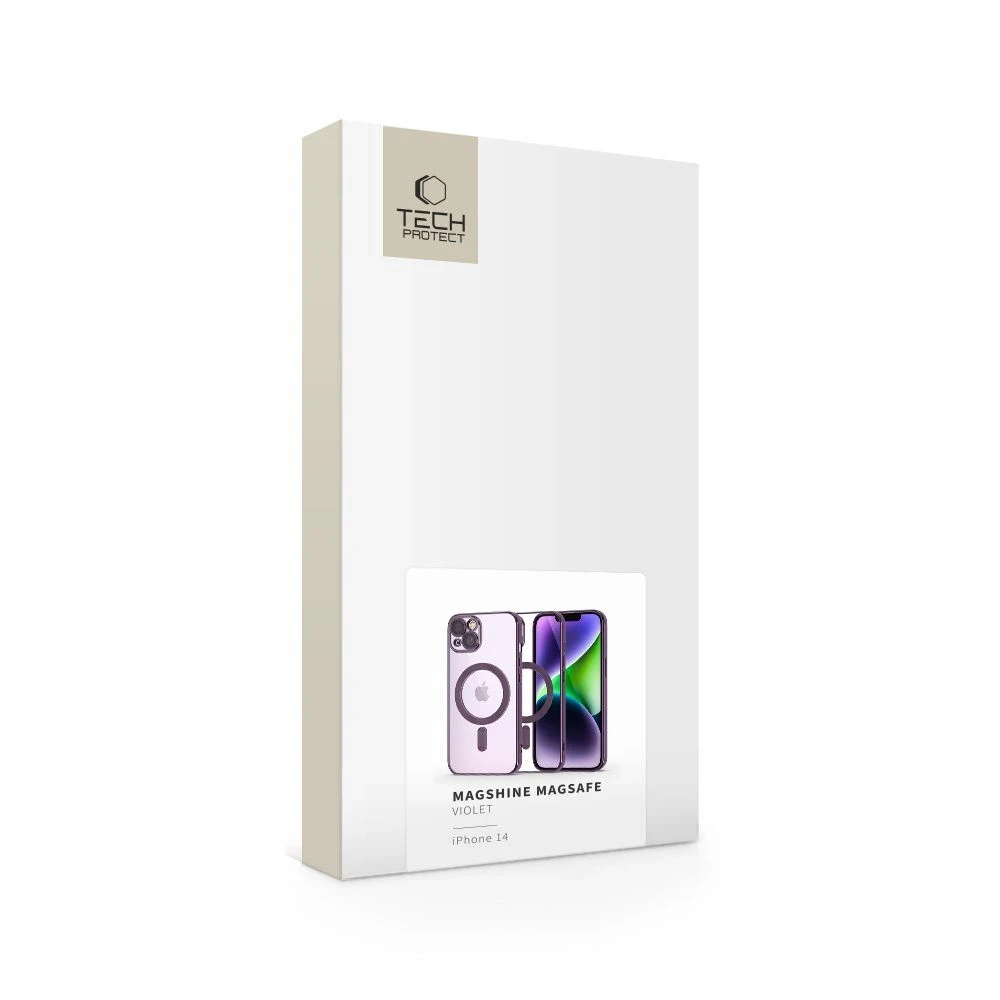 Tech-Protect MagShine Line MagSafe Apple iPhone 14 – dėklas telefonui violetinės spalvos