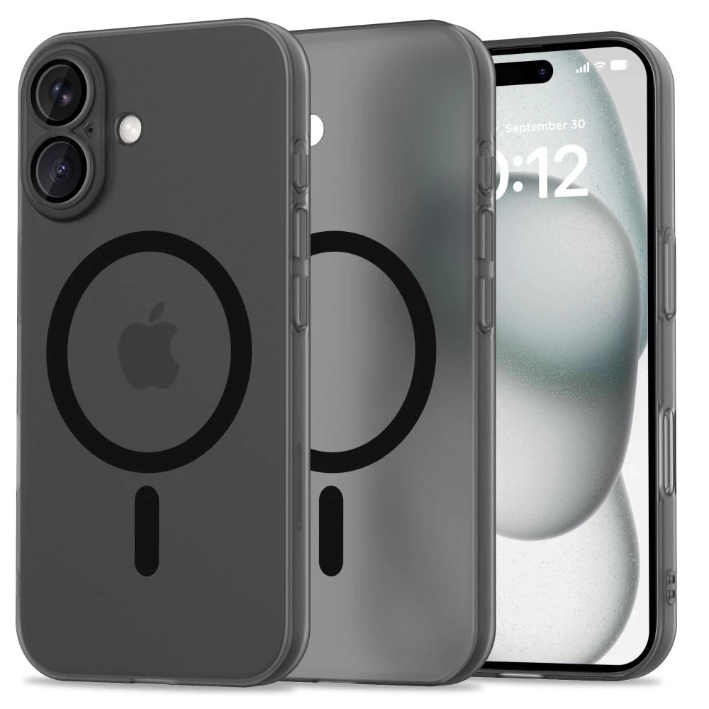 Apple iPhone 16 Tech-Protect Magslim MagSafe Matte dėklas telefonui juodos spalvos