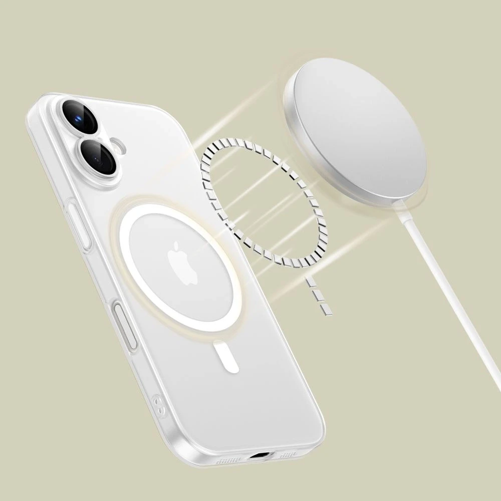 Apple iPhone 16 Tech-Protect Magslim MagSafe Matte dėklas telefonui baltos spalvos