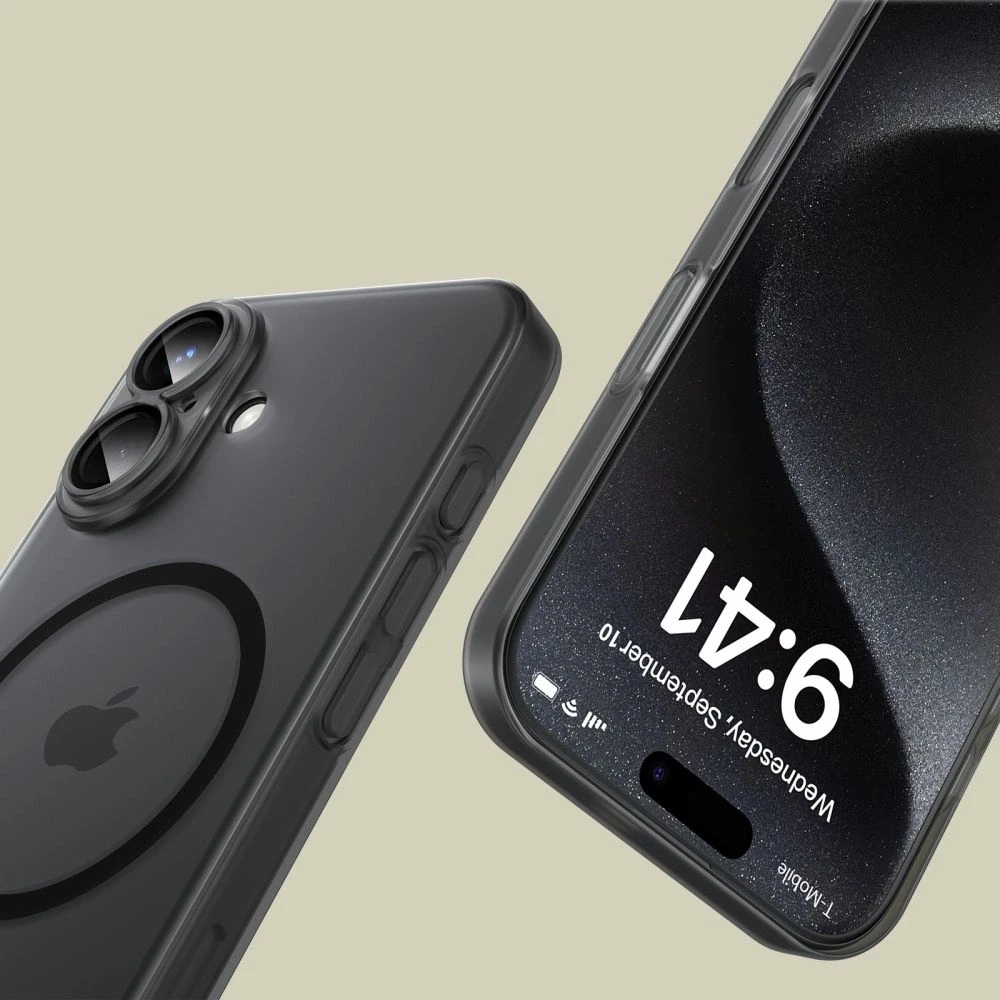Apple iPhone 16 Tech-Protect Magslim MagSafe Matte dėklas telefonui juodos spalvos