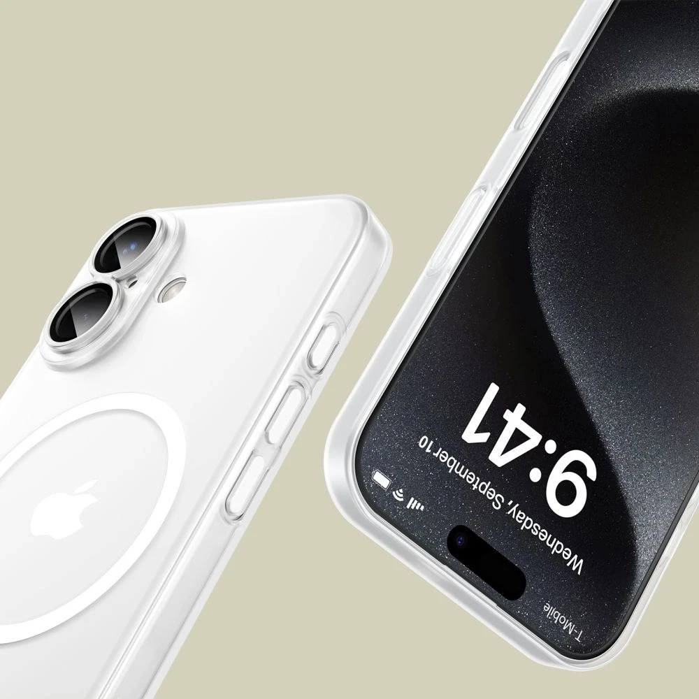 Apple iPhone 16 Tech-Protect Magslim MagSafe Matte dėklas telefonui baltos spalvos