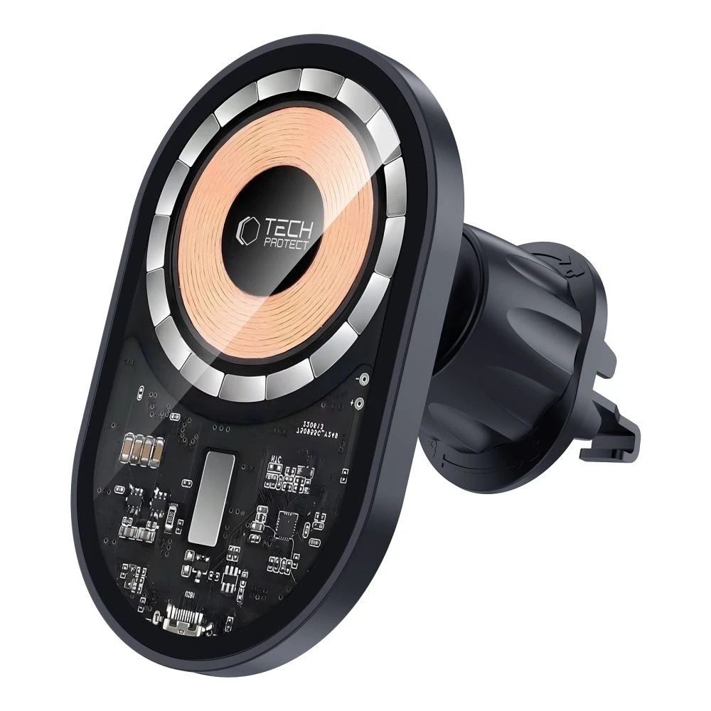 Tech-Protect MM15W-V6 15W automobilinis laikiklis su įkrovikliu MagSafe juodos spalvos